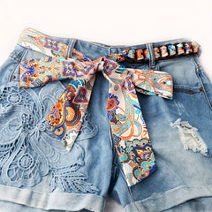 Colorful Ribbon Braid Boho Belt Bowknot Sash Belt Classic Jeans Waistband