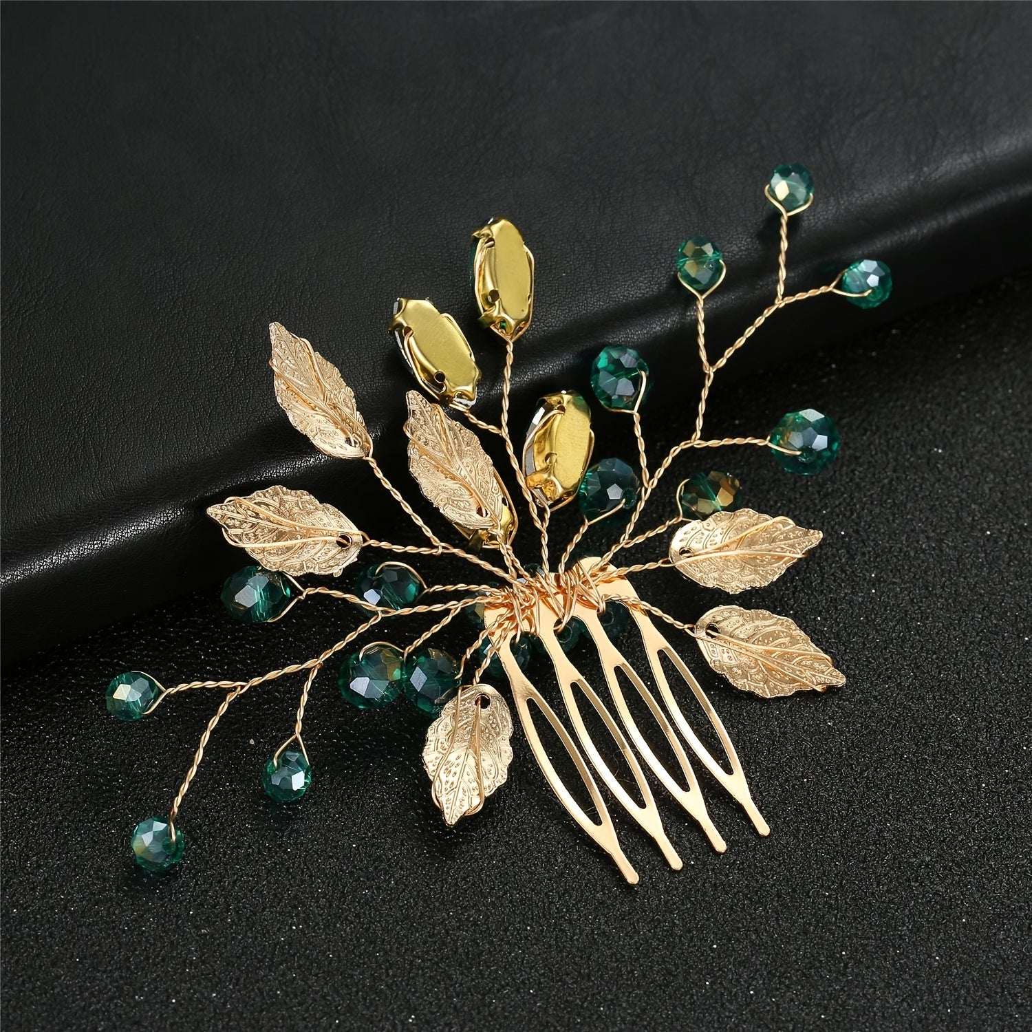 Crystal Leaf Vine Hair Comb Rhinestone Bridal Hair Pin