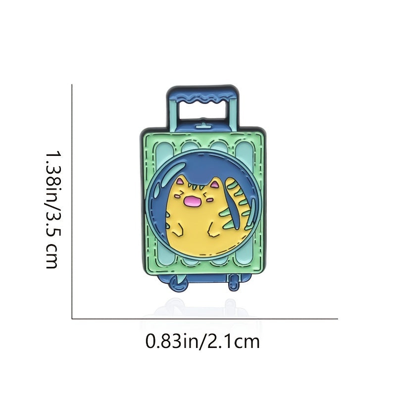 Cat Luggage Creative Men's Brooch