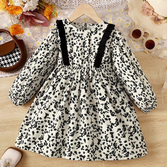 Toddler Girls' Floral Casual Dress For Spring Fall