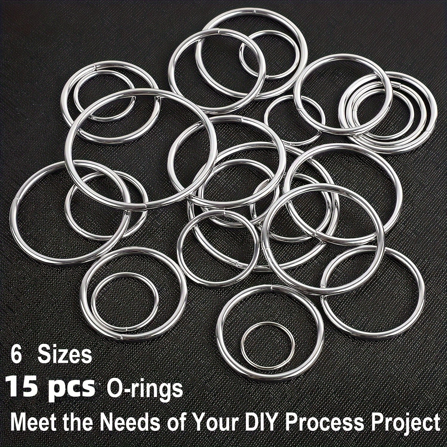 15pcs Metal O ring Keychain Bag Hanging Key Ring