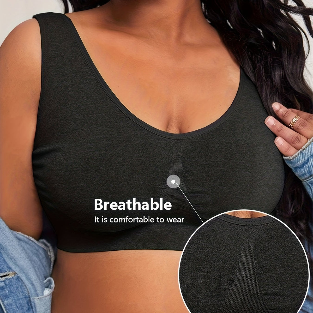 Women's Plus Size Seamless High Stretch Sports Bra