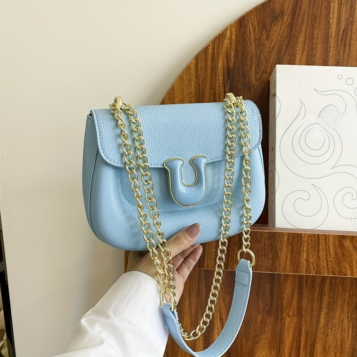 Candy Crossbody Bag PU Saddle Bag Women's Casual Handbag