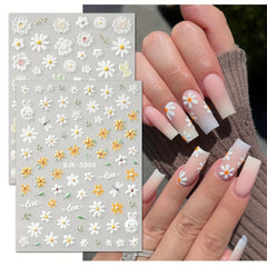 5D Pink Heart Nail Art Stickers Adhesive Acrylic DIY Nail Decoration