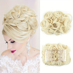 Synthetic Curly Messy Bun Hairpiece 6 Inch Chignon Extensions with Comb Clips