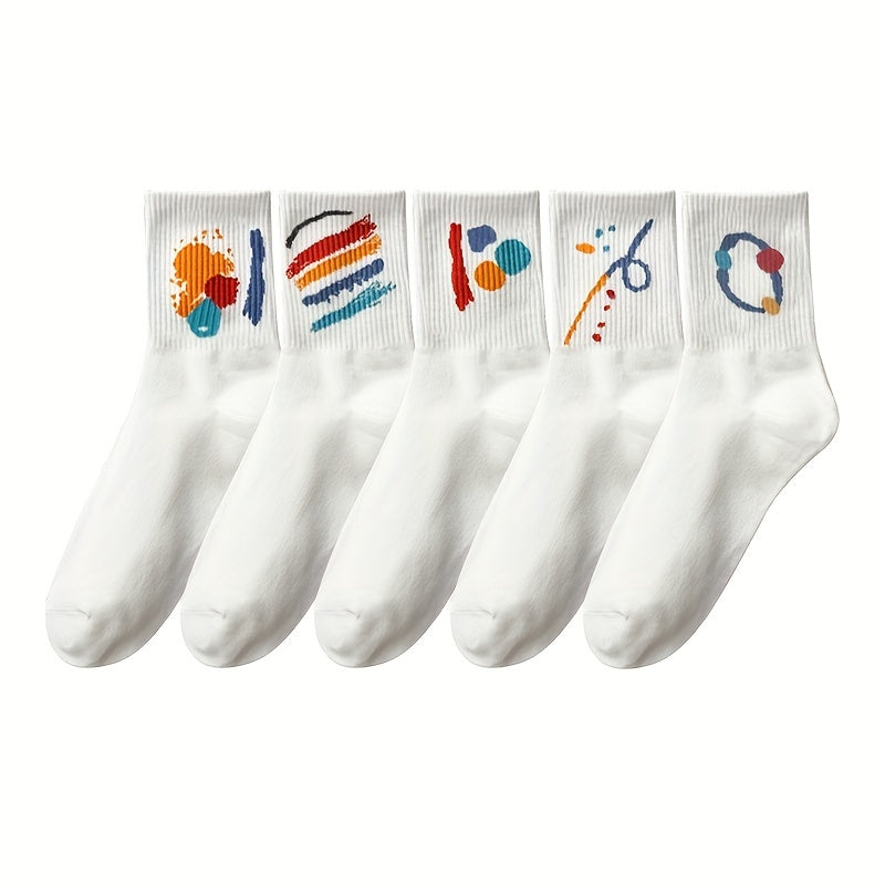 Funny Graffiti Mid Tube Socks Women's Stockings