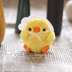 2pcs Plush Chick Charms Bag Ornaments Keychains