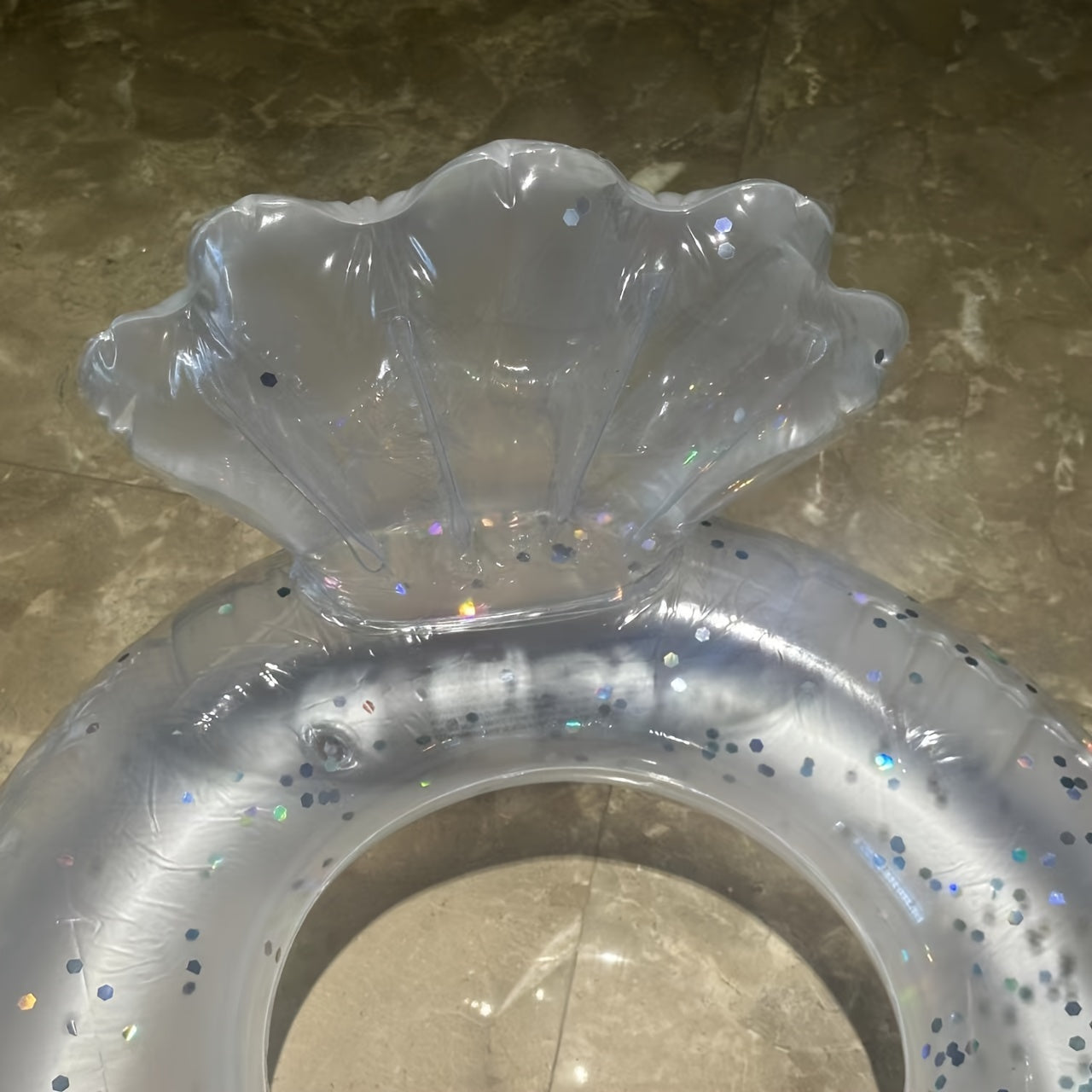 Inflatable Shell Back Swimming Ring with Glitter