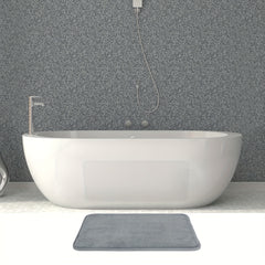 3pcs Light Grey Memory Foam Bath Mat Set