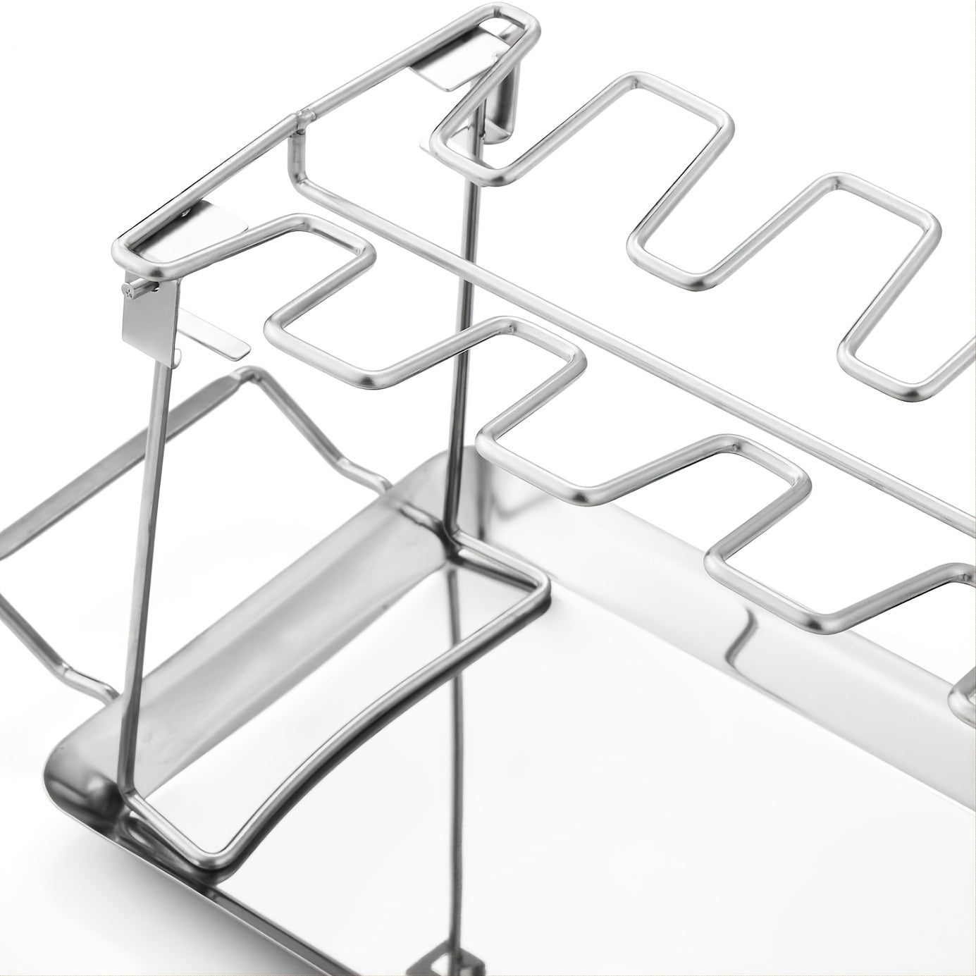 Chicken Leg Rack 14 Slot Stainless Steel with Drip Pan