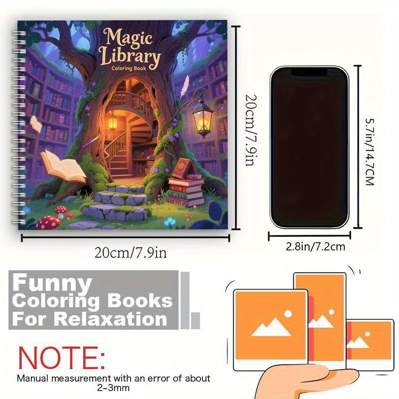 Magic Tree House Coloring Book Spiral Bound 20x20 with Clear Lines & Patterns