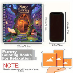 Magic Tree House Coloring Book Spiral Bound 20x20 with Clear Lines & Patterns