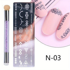 Nail Art Stamping Plates Set with Brush and Mold
