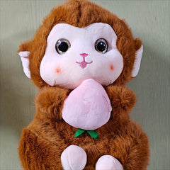 Adorable Plush Monkey Toy Soft Stuffed Animal Pink & Brown Gift