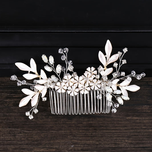 Faux Pearl Crystal Hair Combs for Bride Wedding