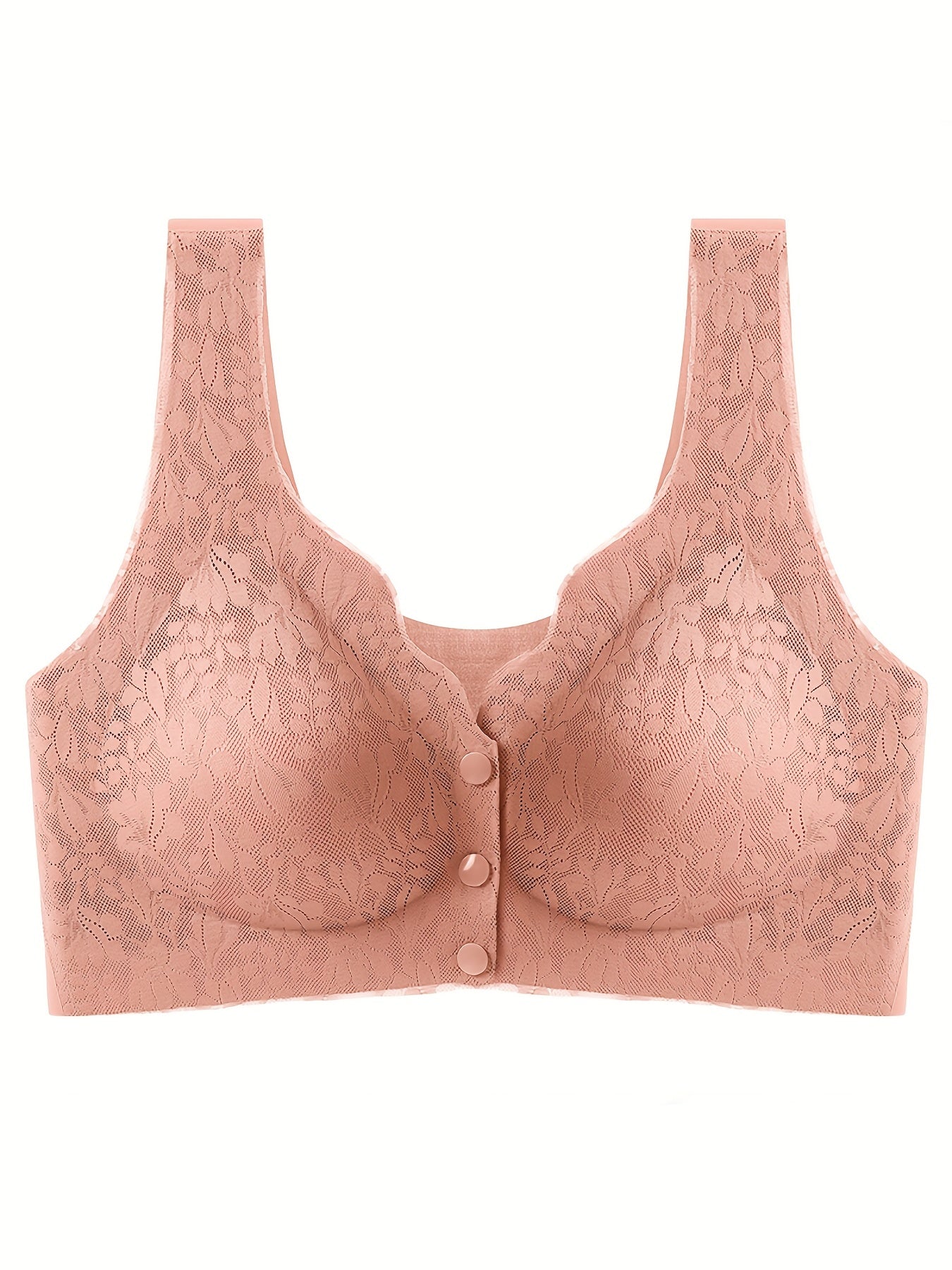 Lace Wireless Bra Front Buckle Comfy & Breathable Women's Lingerie