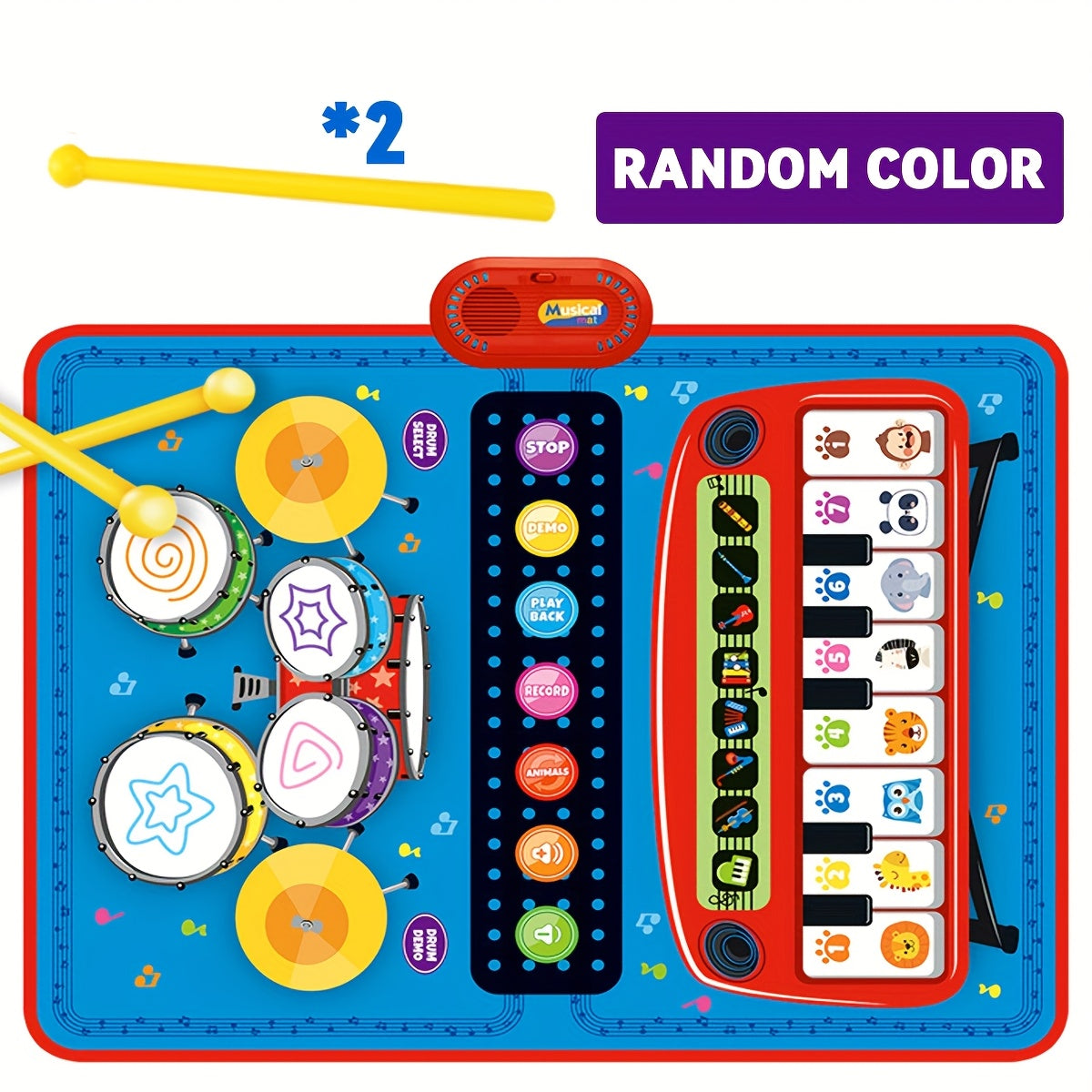 Interactive Music Sensory Play Mat with Piano Keyboard & Jazz Drum