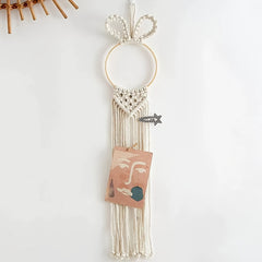 Bohemian Hand Woven Bunny Hairpin Rack Wall Decoration