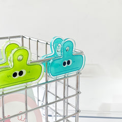 4pcs Eye Pattern Binder Clips 4 Colors PP Material Acrylic File Binder Clip