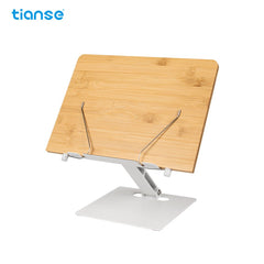 Bamboo Book Stand Adjustable Height Portable Desktop Book Holder