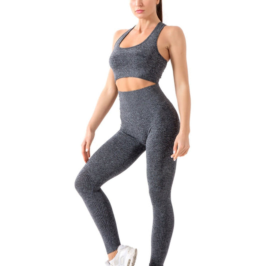 Seamless Ribbed High Waist Leggings Set