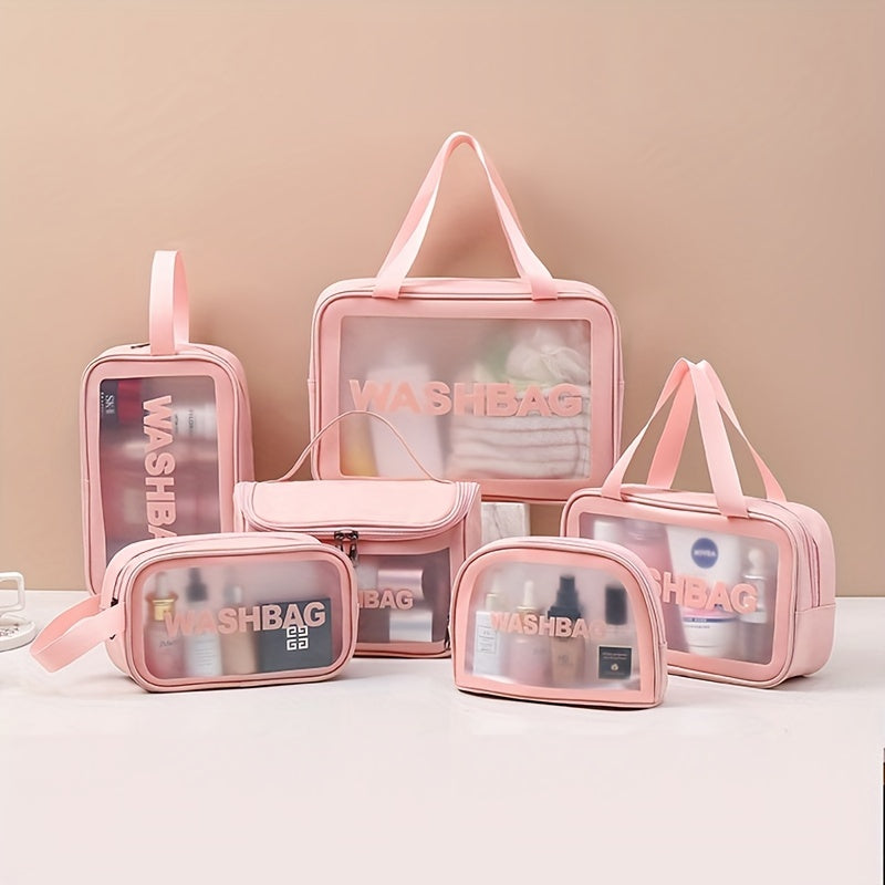 Translucent PVC Cosmetic Bag with Hanging Handles