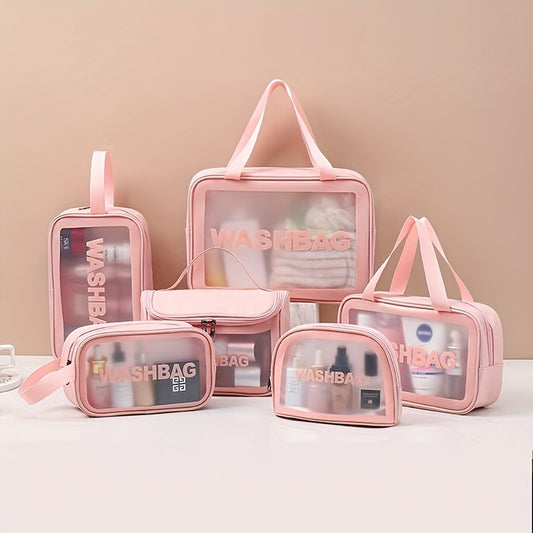 Translucent PVC Cosmetic Bag with Hanging Handles