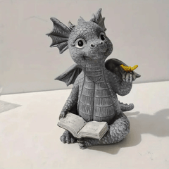 Baby Dragon Statue Reading Resin Ornaments for Home Office Decor