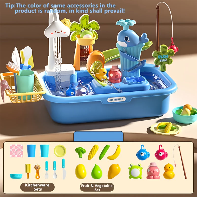 Kids Theater Toy with Dishwasher And Pretend Play Tools