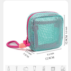 Large Capacity Mesh Makeup Bag in Dopamine