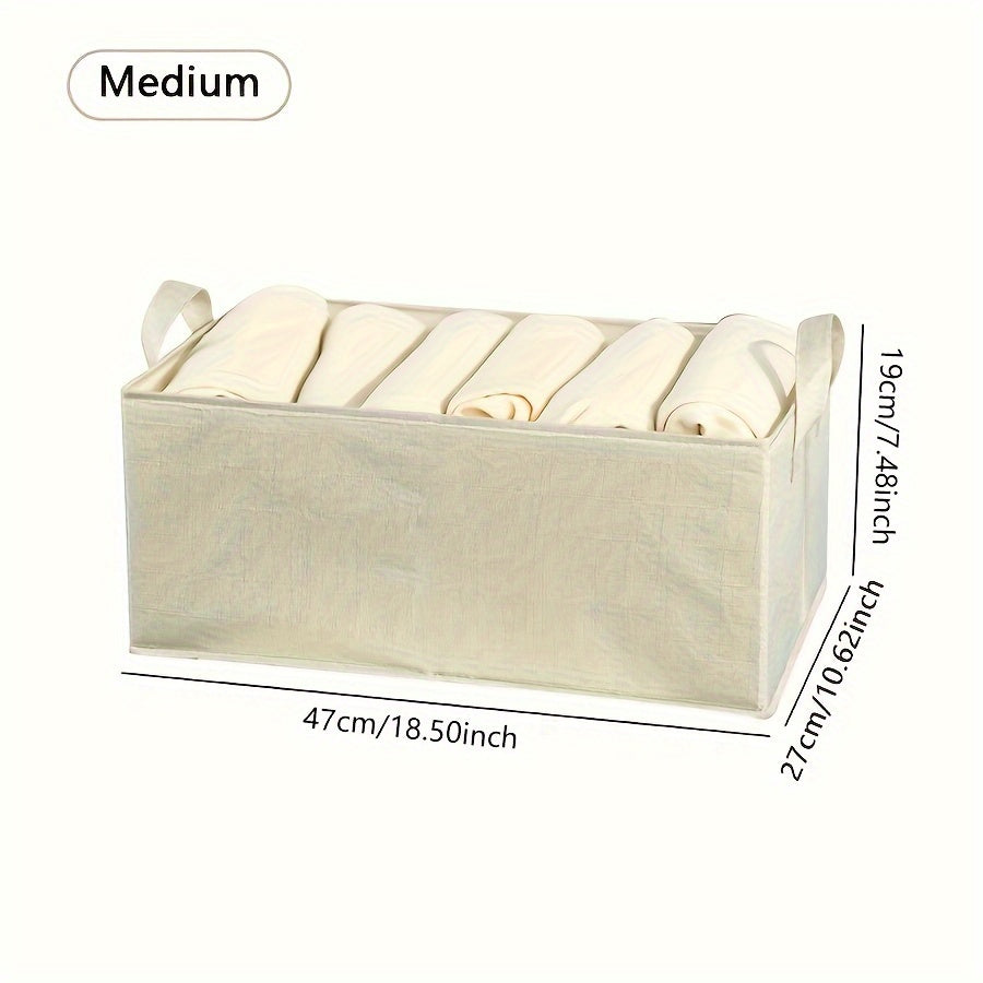 Foldable Storage Box Clothes Bamboo Cotton Finishing Storage