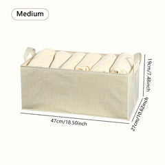 Foldable Storage Box Clothes Bamboo Cotton Finishing Storage