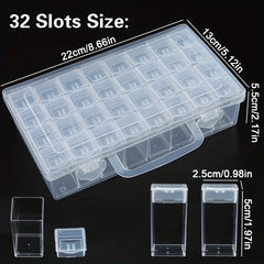 32 Slots Rhinestone Storage Box DIY Diamond Painting Tools Kit Beads Containers