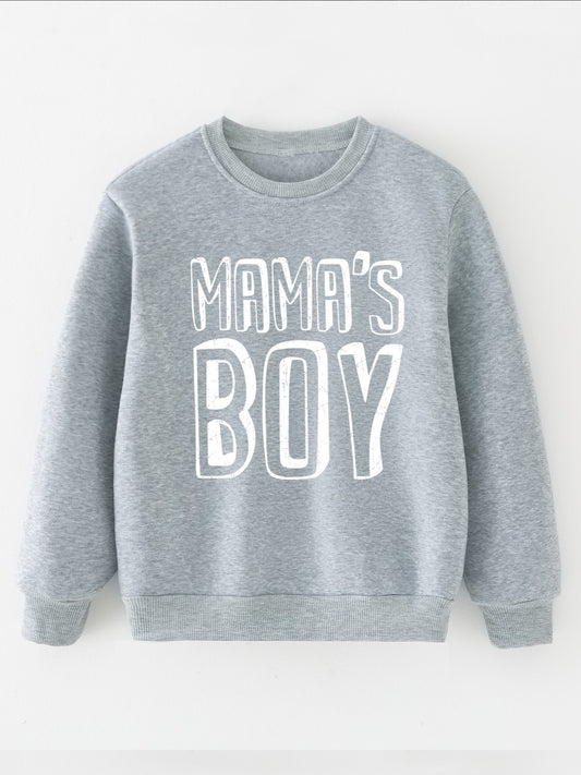 Boys Grey Printed Crew Neck Sweatshirt