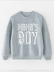 Boys Grey Printed Crew Neck Sweatshirt