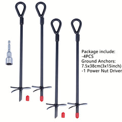 Heavy Duty Metal Auger Ground Anchor Stakes for Tents