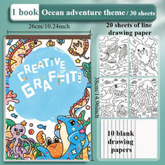 Animal Patterns Graffiti Drawing Book for Kids, 30 Sheets 8K Thick Paper