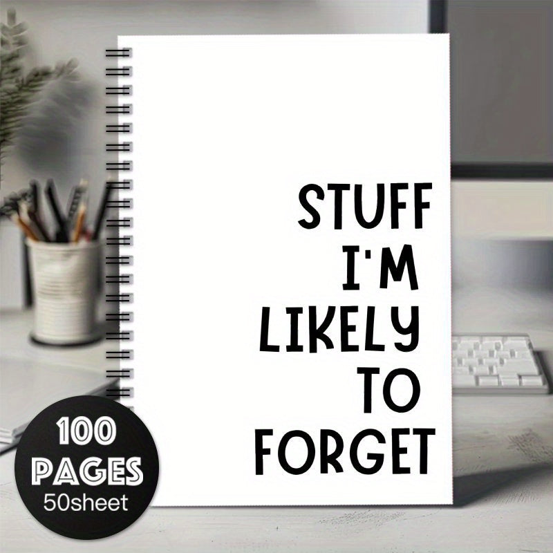 1pc Stuff I'm Likely to Forget Spiral Notebook Journal 100 Pages