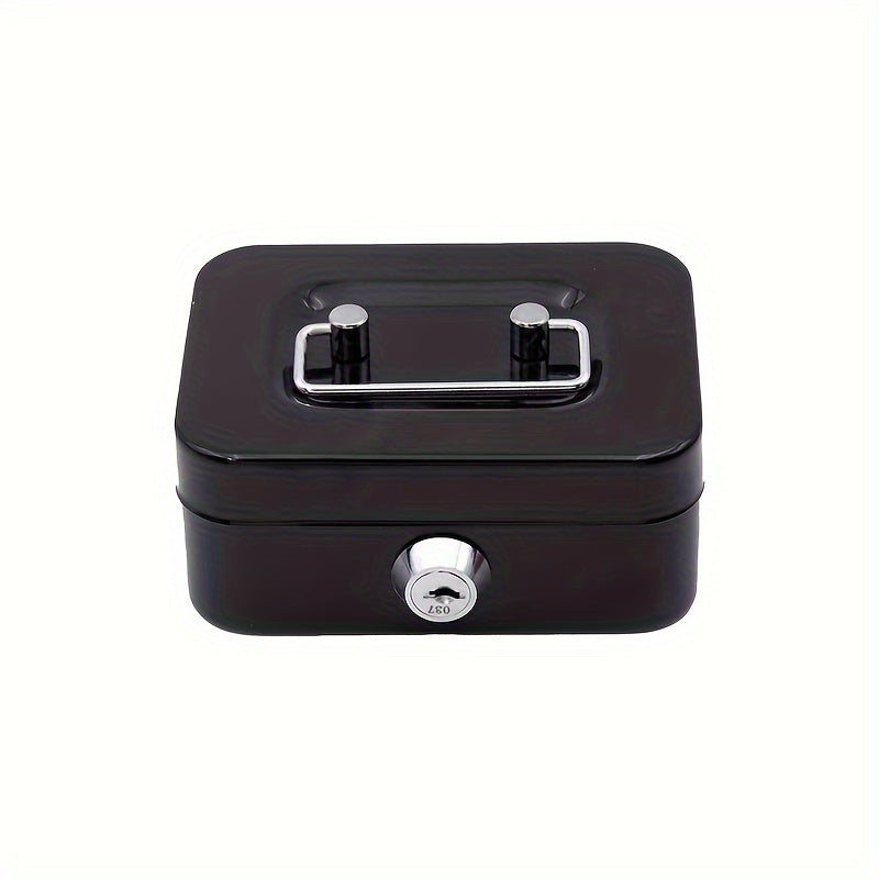 Mini Metal Money Storage Box Locking Lid Keys Household Organizer