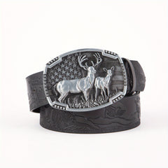 Arrival Elk Eagle Animal Men's Leather Belt Hip Hop Western Cowboy Belt