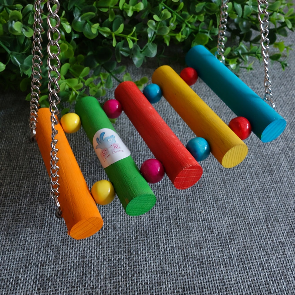 Colorful Hanging Hammock Swing for Pet Birds - Fun and Exercise