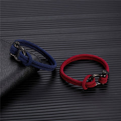 Survival Stainless Steel Outdoor Camping Horseshoe Buckle Bracelet