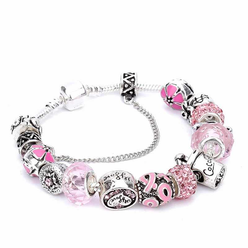 Beaded Bracelet Flower Pattern Chain Bracelet