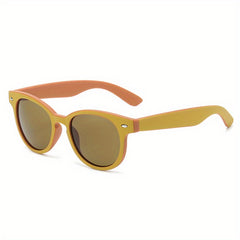 Round Sunglasses Casual Rivet Decor Anti Glare UV400