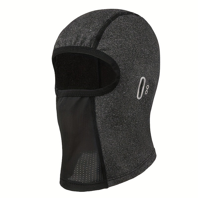 Gray Balaclava Face Mask Adjustable Windproof UV Protection Hoodie Hat