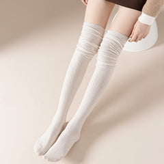 Women's Warm Boot Cuffs Solid Long Socks Cotton