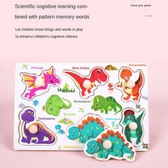 Kids Educational Wooden Puzzles Montessori Animal Fruit Shape Jigsaw