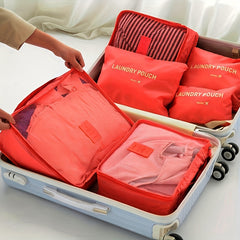 6 Pcs Letter Pattern Bag Sets, Various Sizes, Dustproof Packaging Cubes