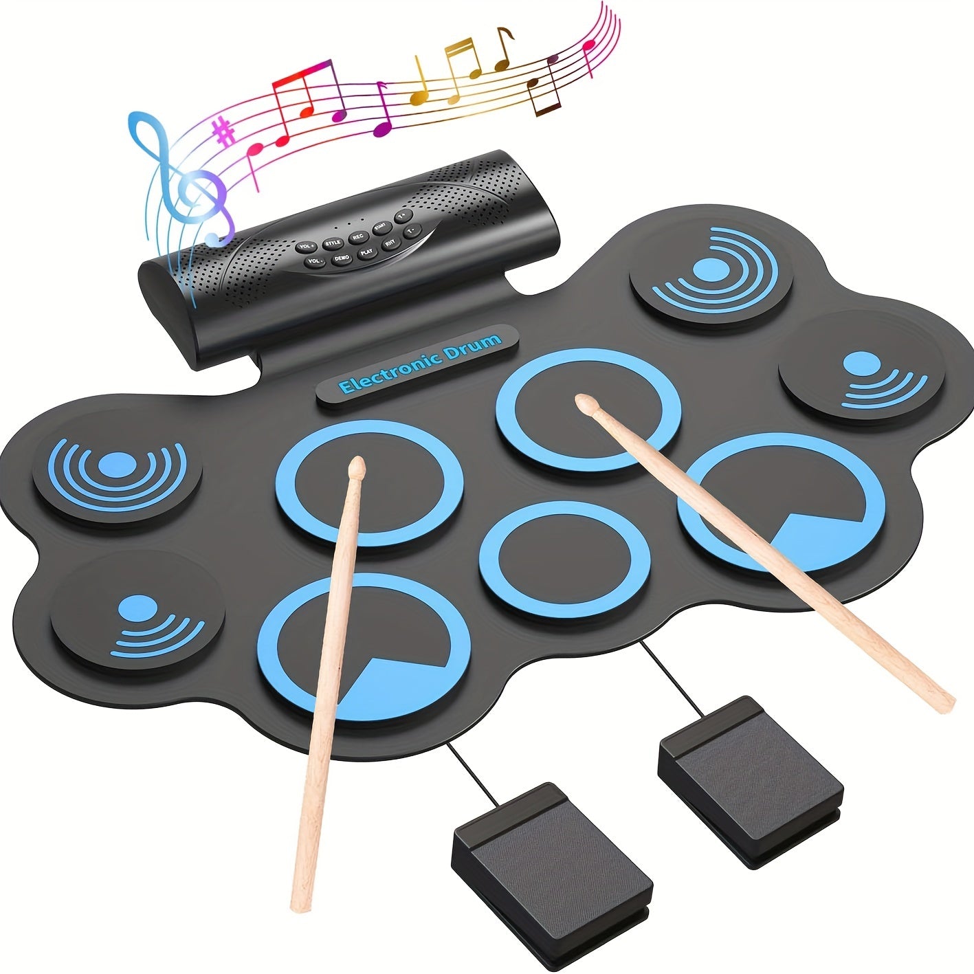 9 Sided Music Toy Drum Set with 2 Speakers