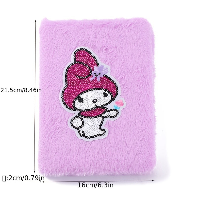Bunny Plush Cartoon Girl Notebook - Random Style